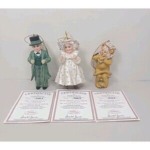 Ashton Drake Wizard Of Oz Ornaments 1999, 100th, Lion, Good Witch, Wizard